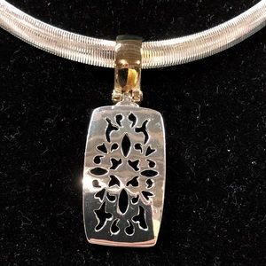 Silver Omega Chain with Gold & Silver Slide